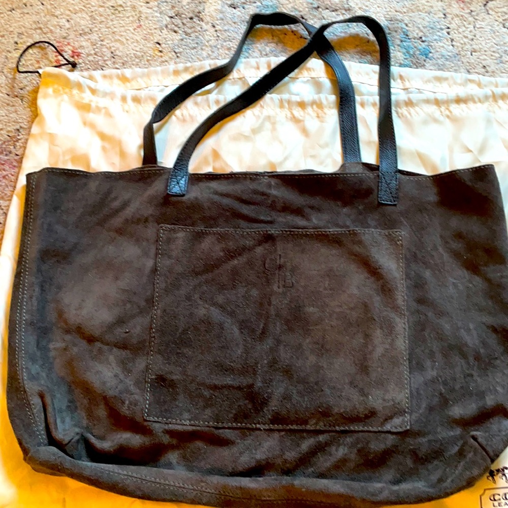 Mark & Graham gray suede tote